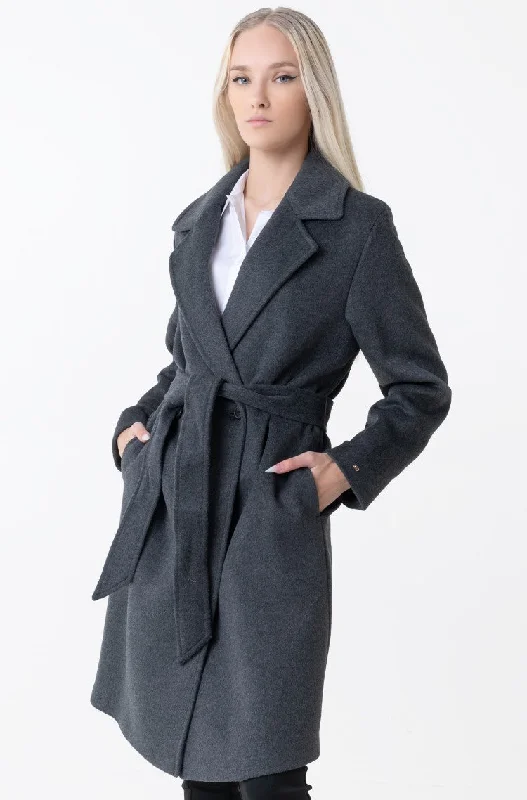 Casual Designer Women Tailored Wool Coats Boat Shawl Notched
