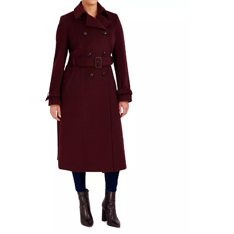 Cole Haan Women's Double Breasted Trench Coat Houndstooth Coat Plaid Coat Tartan Coat Cole Haan Women's Double Breasted Trench Coat Houndstooth Coat Plaid Coat Tartan Coat