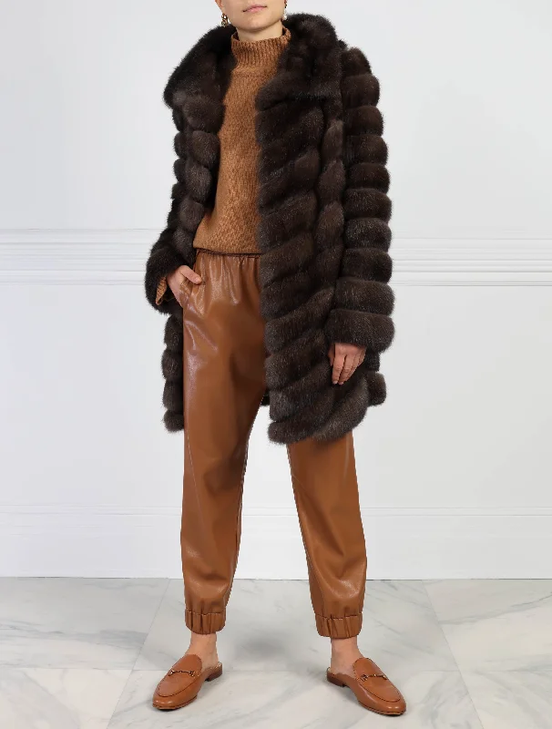 The Thalia Sable Fur Coat Plaid Tartan Floral