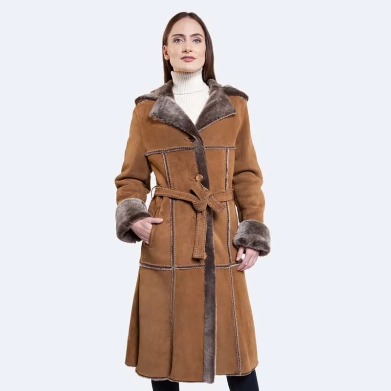 Eliana Sheepskin Coat Parka Down Jacket Wool Coat