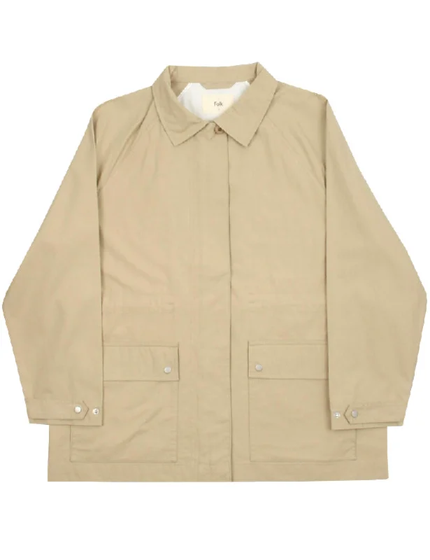 Folk Field Coat Sand Ripstop Pleated Ruffled tiered