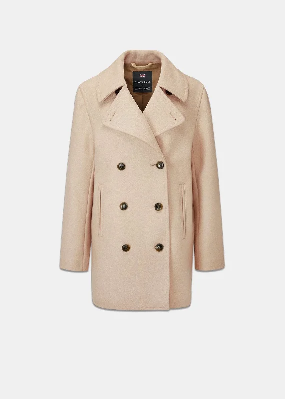 Ellen Peacoat Mink Front Pockets Side Pockets Patch Pockets