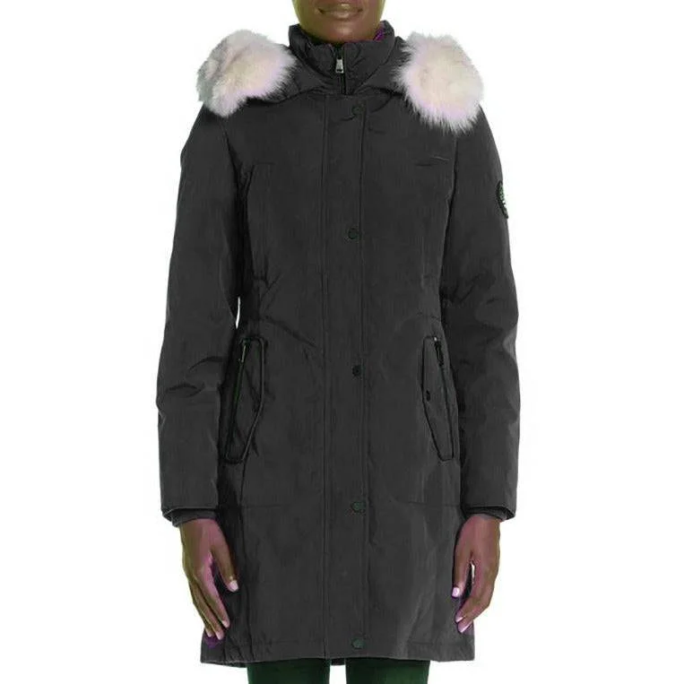 I Madison Expedition Down Coat with Real Fur Jersey Tulle Batik