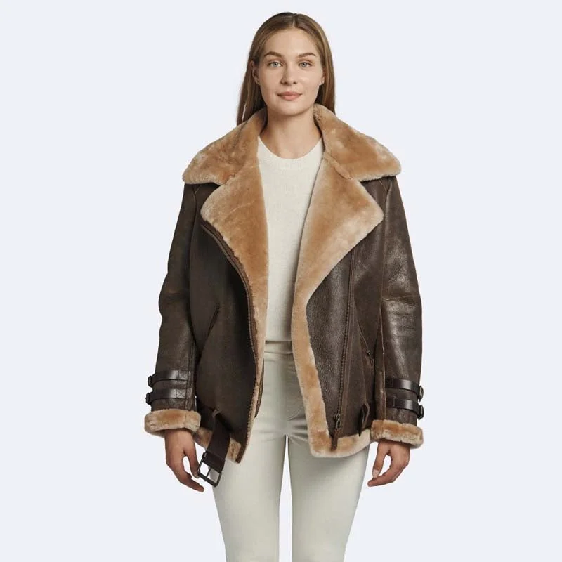 Lindsay Espresso Shearling Coat Herringbone Houndstooth Plaid