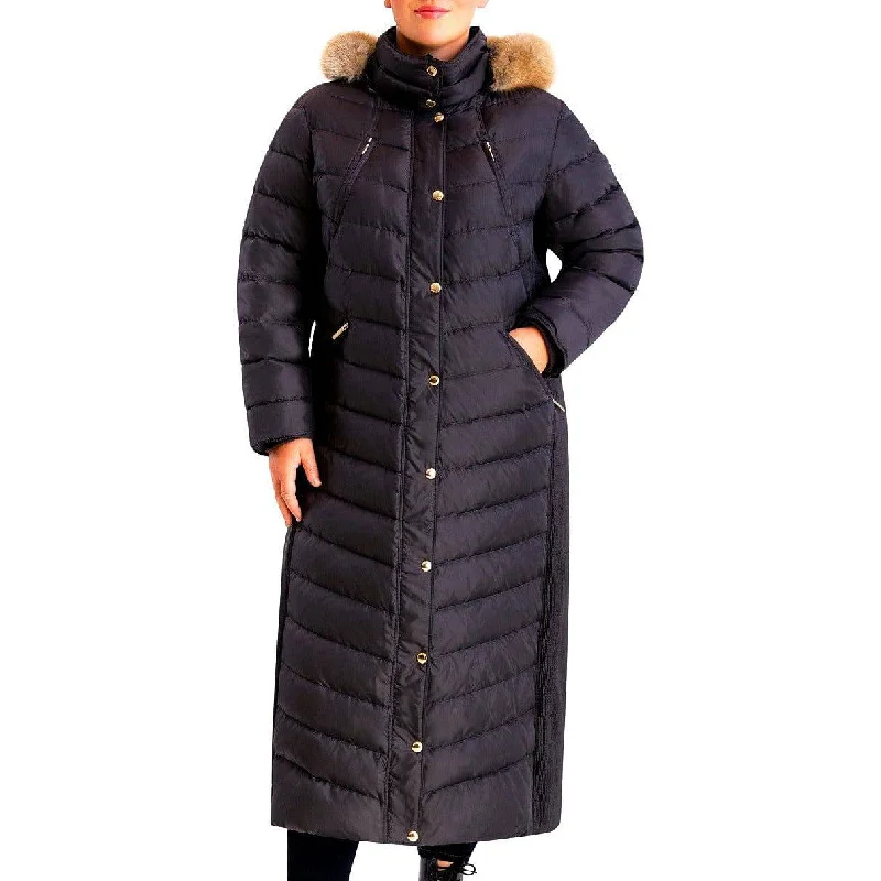 Michael Kors Women's Plus-Size Maxi Down Coat Three-Quarter Sleeve Elbow Sleeve Wrist Sleeve