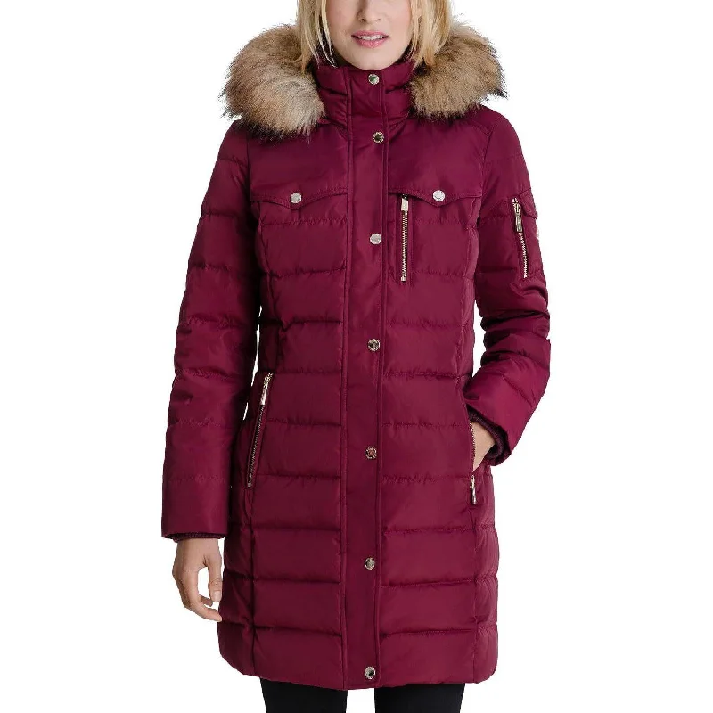 MICHAEL Michael Kors Women's Down Winter Coat with Zip Out Hood Terracotta Coat Overcoat Trench Coat MICHAEL Michael Kors Women's Down Winter Coat with Zip Out Hood Terracotta Coat Overcoat Trench Coat