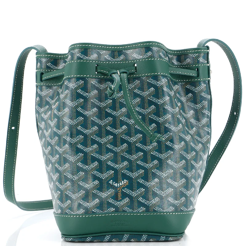 Petit Flot Bucket Bag Coated Canvas PM Denim Leather Suede