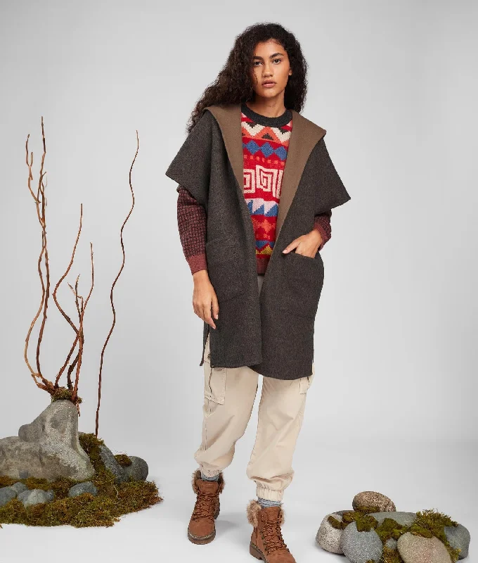 Pull Over Coat Reversible Trim Padded Insulated