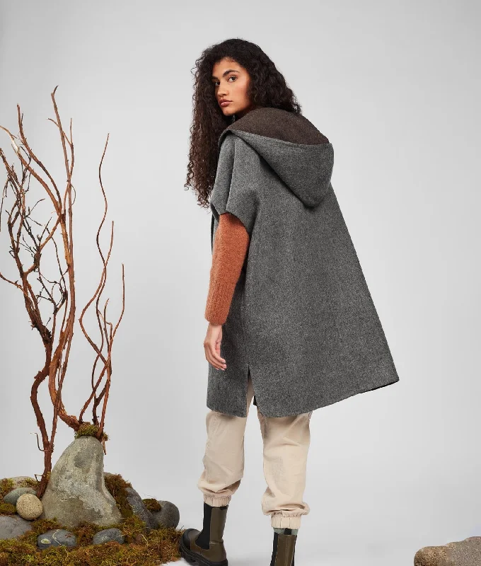 Pull Over Coat Reversible Trench Wool Cashmere