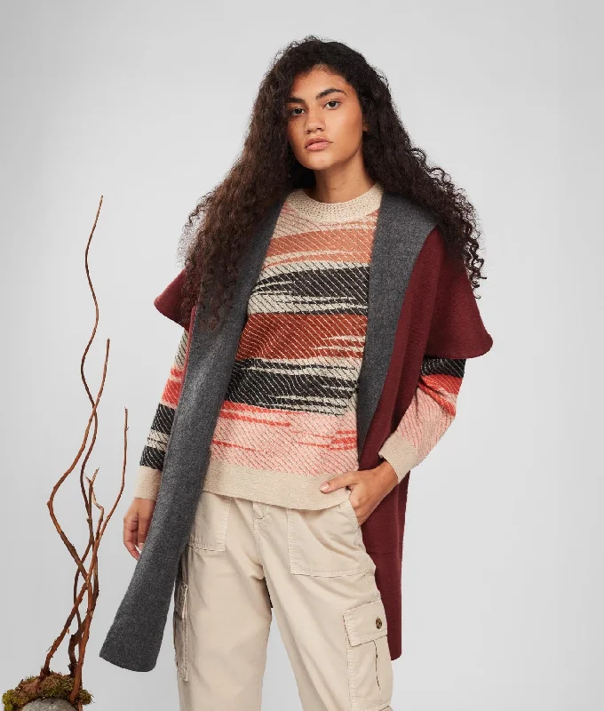 Pull Over Coat Reversible Tie-Waist Belted Drawstring