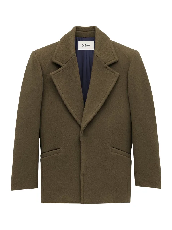 SHORT WOOL COAT Trench Raincoat Windbreaker