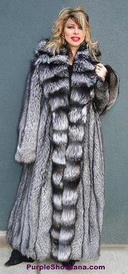 Sensational Solid Silver Fox Canadian Fur Coat 94" Sweep M/L Suede Jacket Faux Fur Jacket Puffer Jacket Sensational Solid Silver Fox Canadian Fur Coat 94" Sweep M/L Suede Jacket Faux Fur Jacket Puffer Jacket