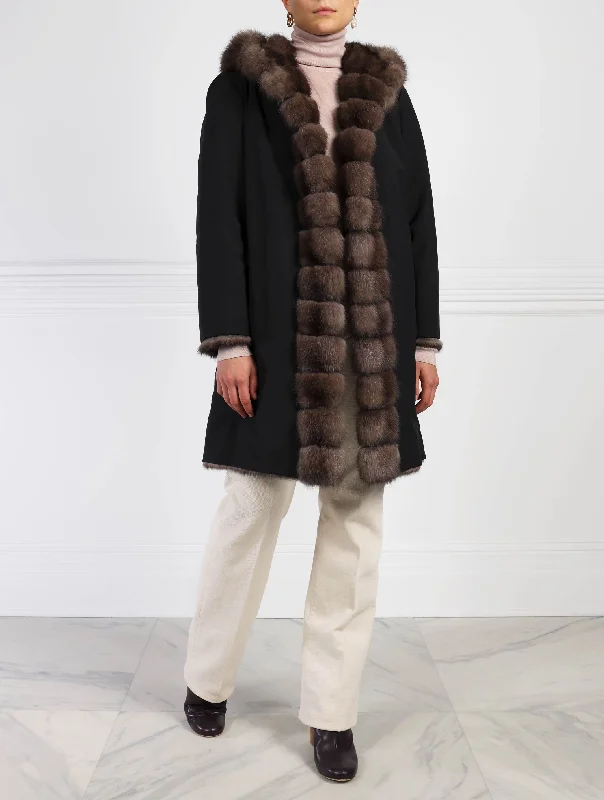 The Mia Sable Fur Reversible Storm Coat Turtleneck Jacket Crew Neck Jacket V-Neck Jacket The Mia Sable Fur Reversible Storm Coat Turtleneck Jacket Crew Neck Jacket V-Neck Jacket