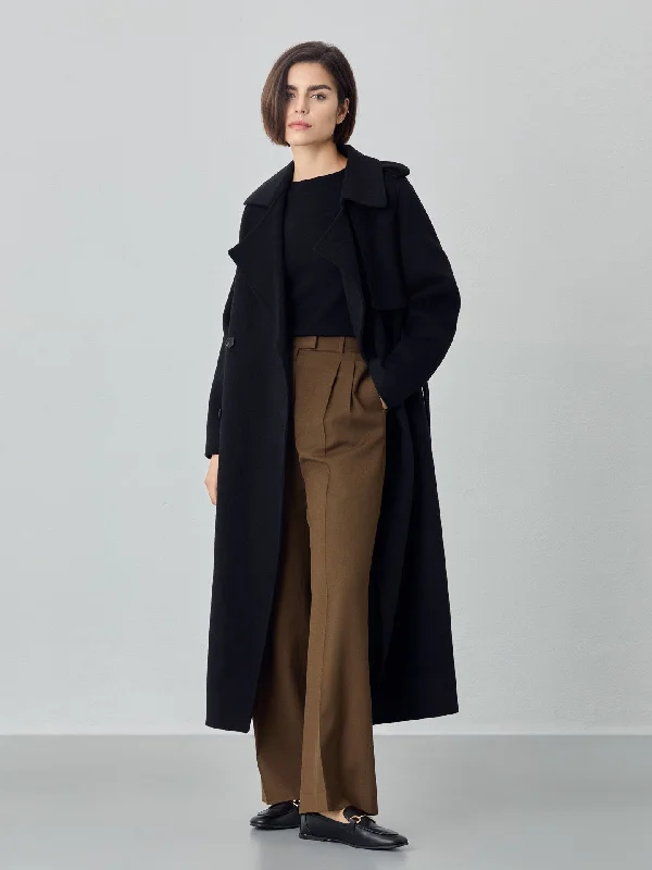 Trench Style Overcoat Embroidered Appliqued Beaded