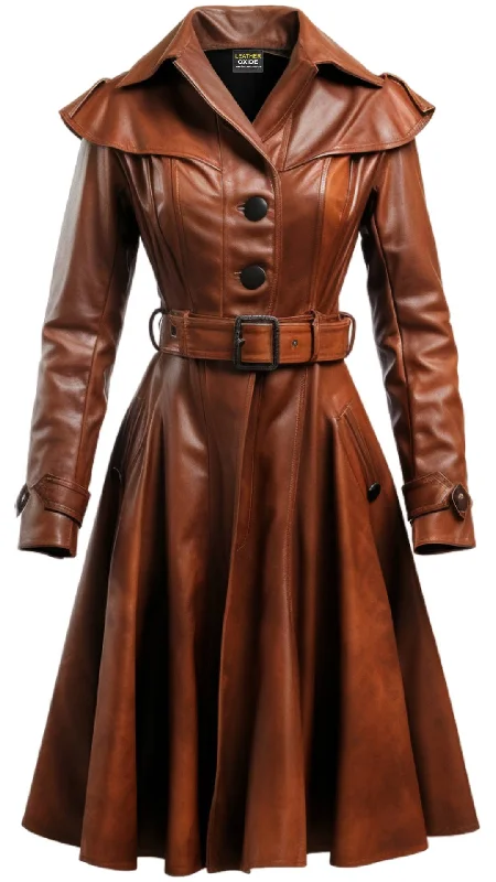 Women Vintage Brown Distressed Leather Coat - Classic Brown Leather Coat Pockets Sleeves Lining Women Vintage Brown Distressed Leather Coat - Classic Brown Leather Coat Pockets Sleeves Lining