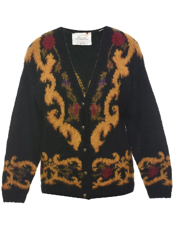 Button Through Cardigan - XS Cashmere Blend Cotton Blend Poly Blend
