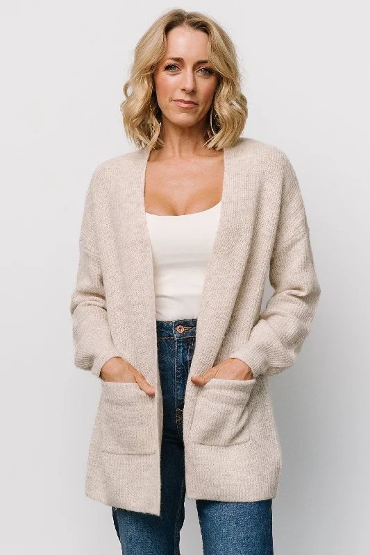 Carianne Knit Cardigan | Natural Nylon Fabric Polyester Fabric Spandex Fabric