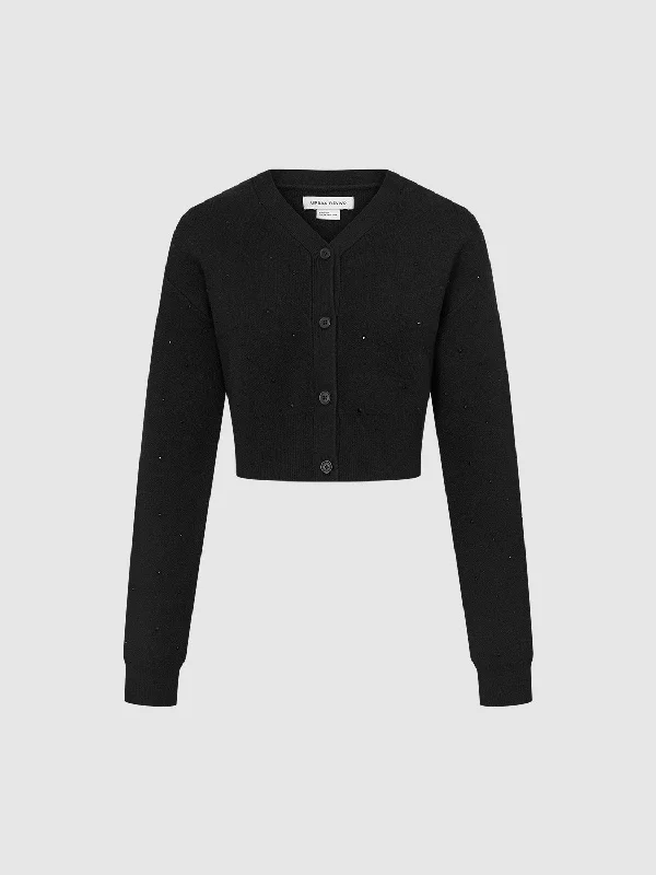 Cropped Knitted Cardigans Cotton Fabric Linen Fabric Terry Fabric