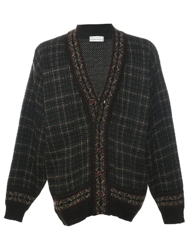 Dark Brown Cardigan - XL Chenille Fabric Brocade Fabric Lace Fabric