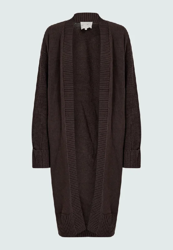 DSKela Cardigan - Java Brown Terry Blend Velvet Blend Canvas Blend