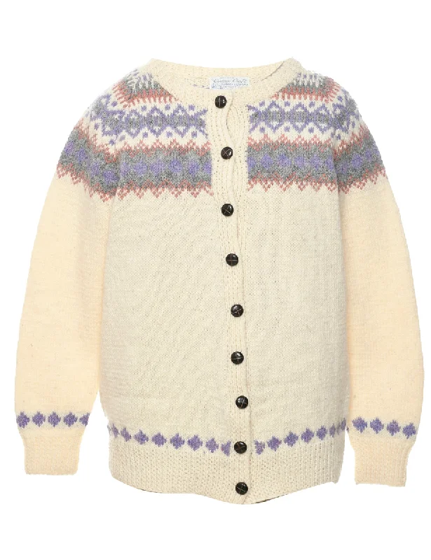 Fairisle  Cardigan - L Transparent Opaque Sheer