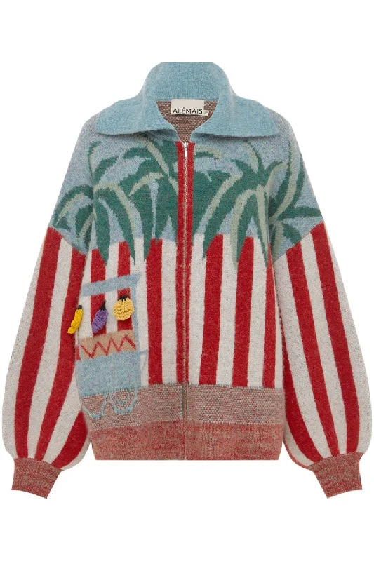 Fruit Cart Knit Cardigan Lightweight Heavyweight Midweight