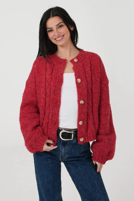 Jenna Cardigan Herringbone Houndstooth Plaid