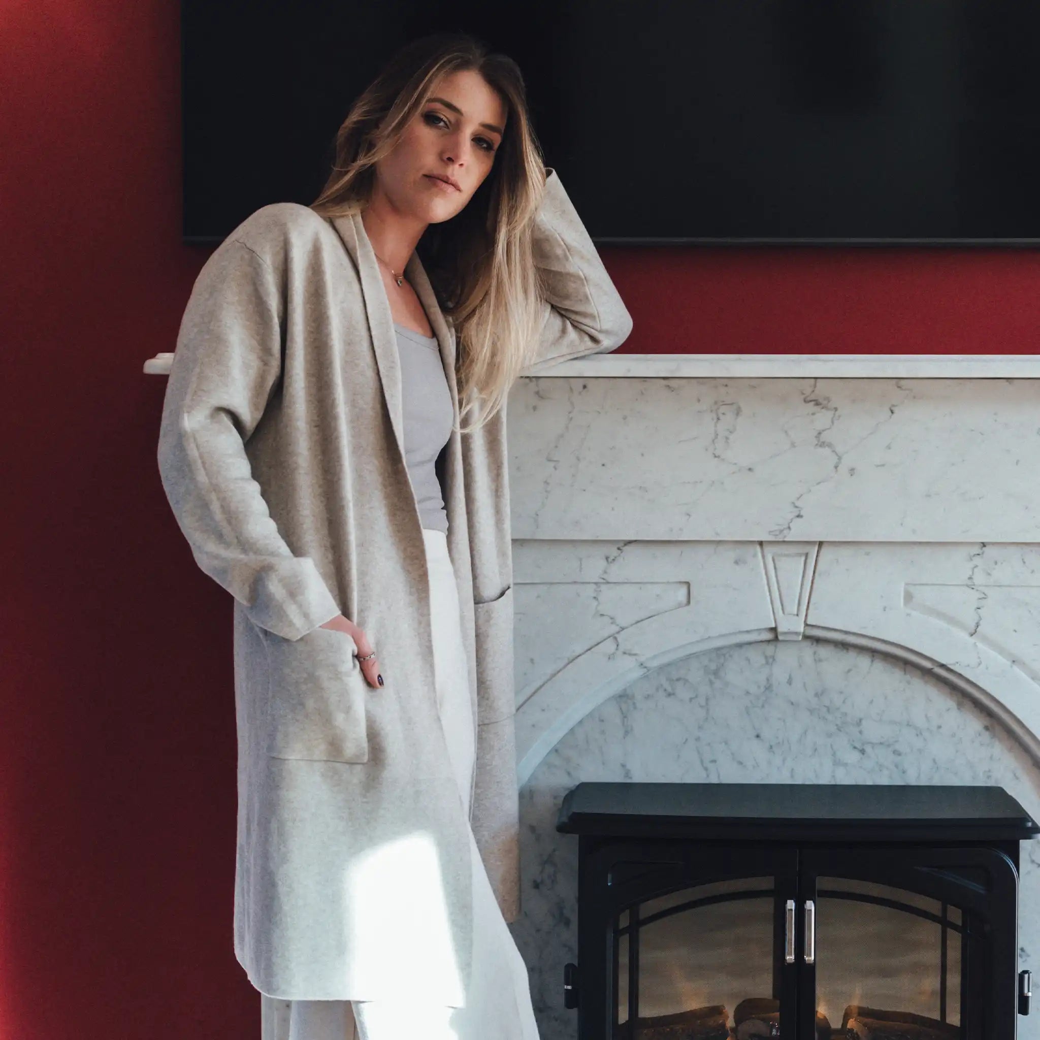 Longline Latte Cardigan Asymmetrical,ymmetric Pencil Cardigan