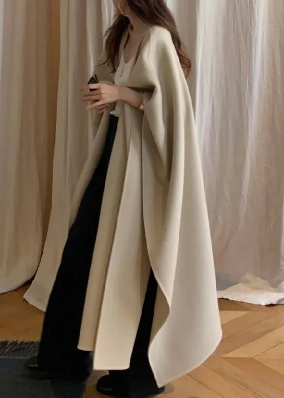 Natural Light Khaki V Neck Asymmetrical Woolen Cardigans Winter Fleece Fabric Down Fabric Feather Fabric Natural Light Khaki V Neck Asymmetrical Woolen Cardigans Winter Fleece Fabric Down Fabric Feather Fabric