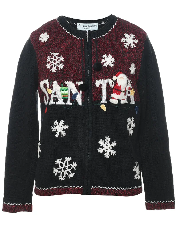 Santa Claus Christmas Cardigan - M Cardigan Knitwear Sweater