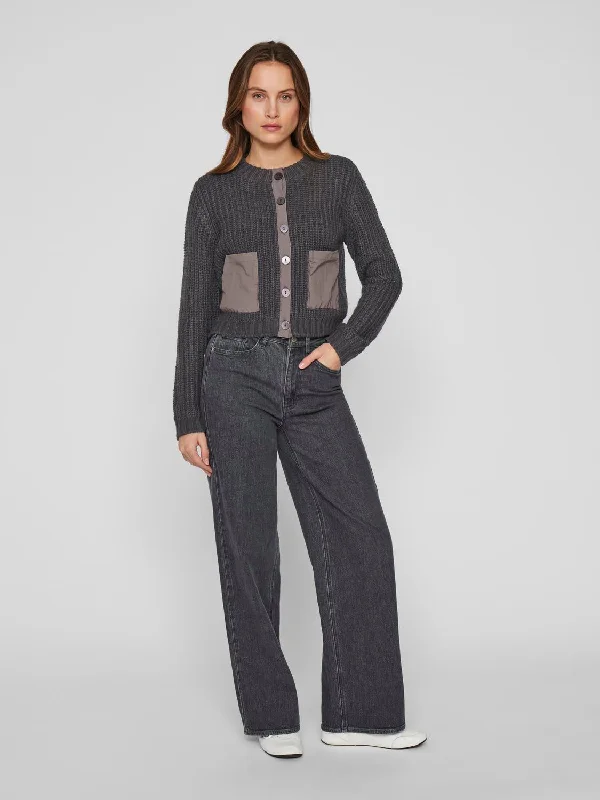 VIBERG Cardigan - Dark Grey Melange Slim Fit Regular Fit Oversized