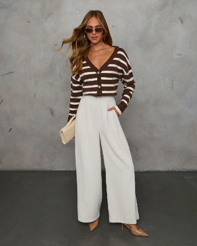 Thinking of You Contrast Striped Cardigan Striped Floral Plaid