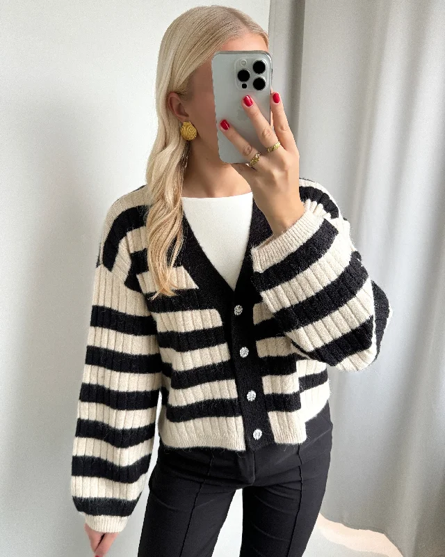 Vero Moda strik cardigan elya black/w. birch Sequined Glittery Shiny