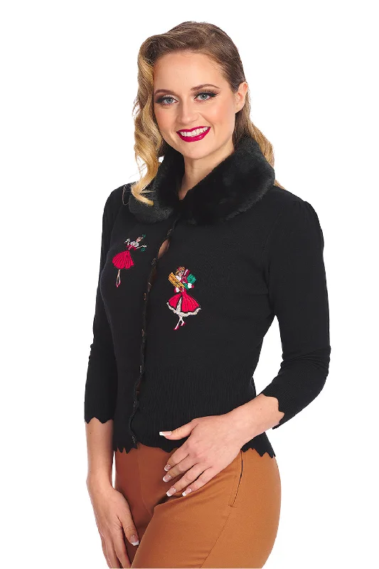 Vintage Christmas Holiday Cardigan Tailored Straight A-Line