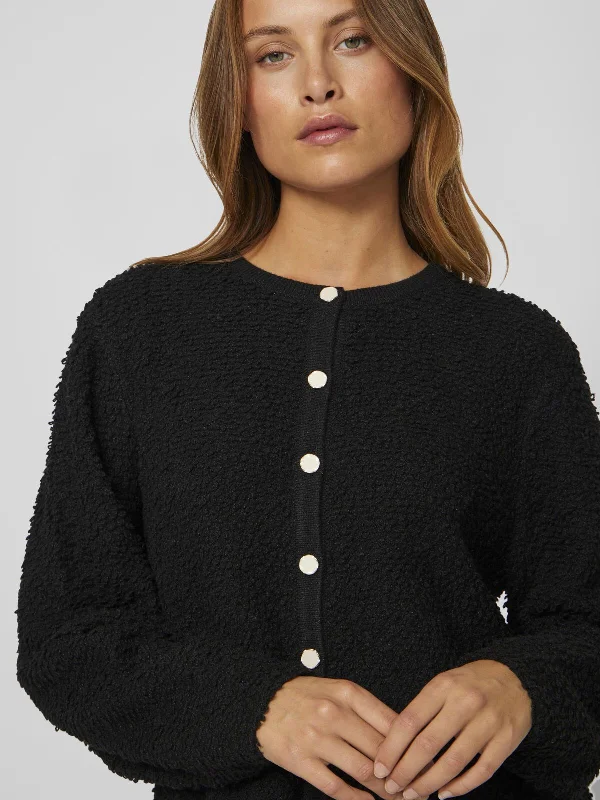 VIPAZA CARDIGAN BLACK Nylon Fabric Polyester Fabric Spandex Fabric