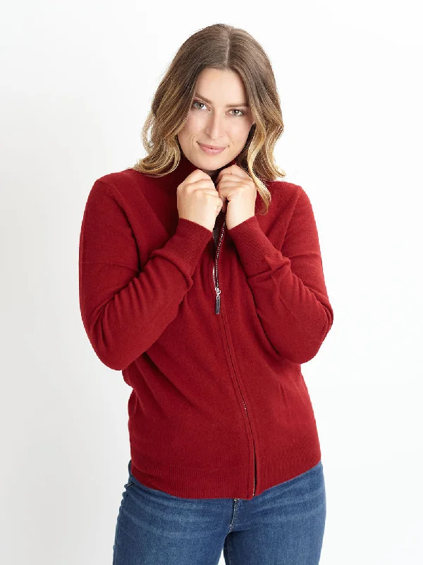 100% Mongolian Cashmere Zip Cardigan Oversized Loose Flowy